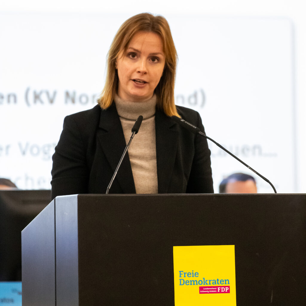 Gyde Jensen (FDP Schleswig-Holstein) auf dem Landesparteitag im November 2023